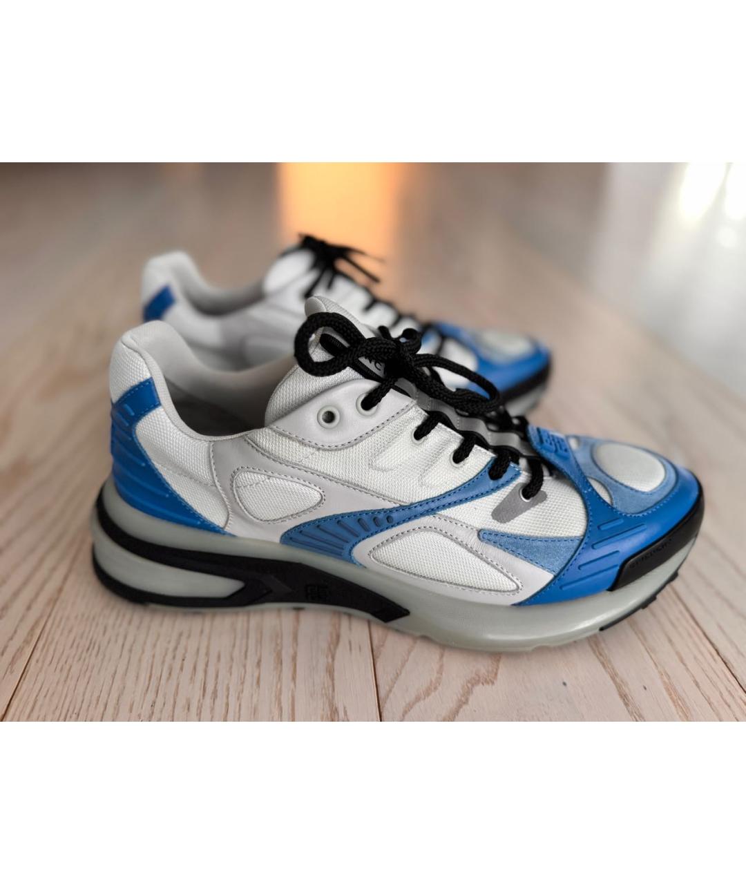 GIVENCHY Синие кожаные низкие кроссовки / кеды, фото 9