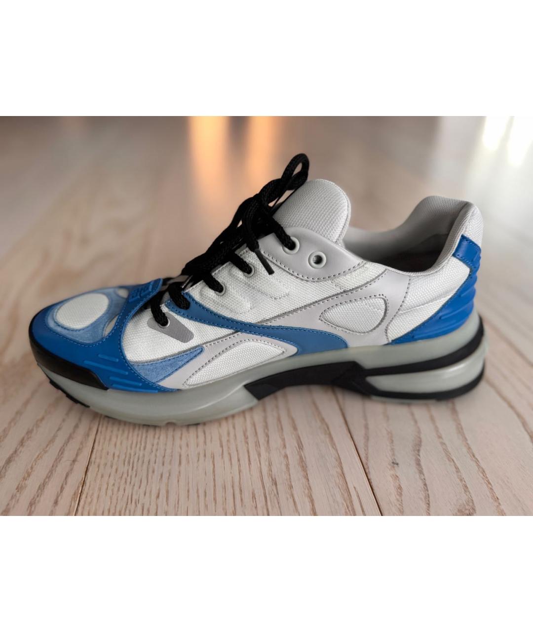 GIVENCHY Синие кожаные низкие кроссовки / кеды, фото 4