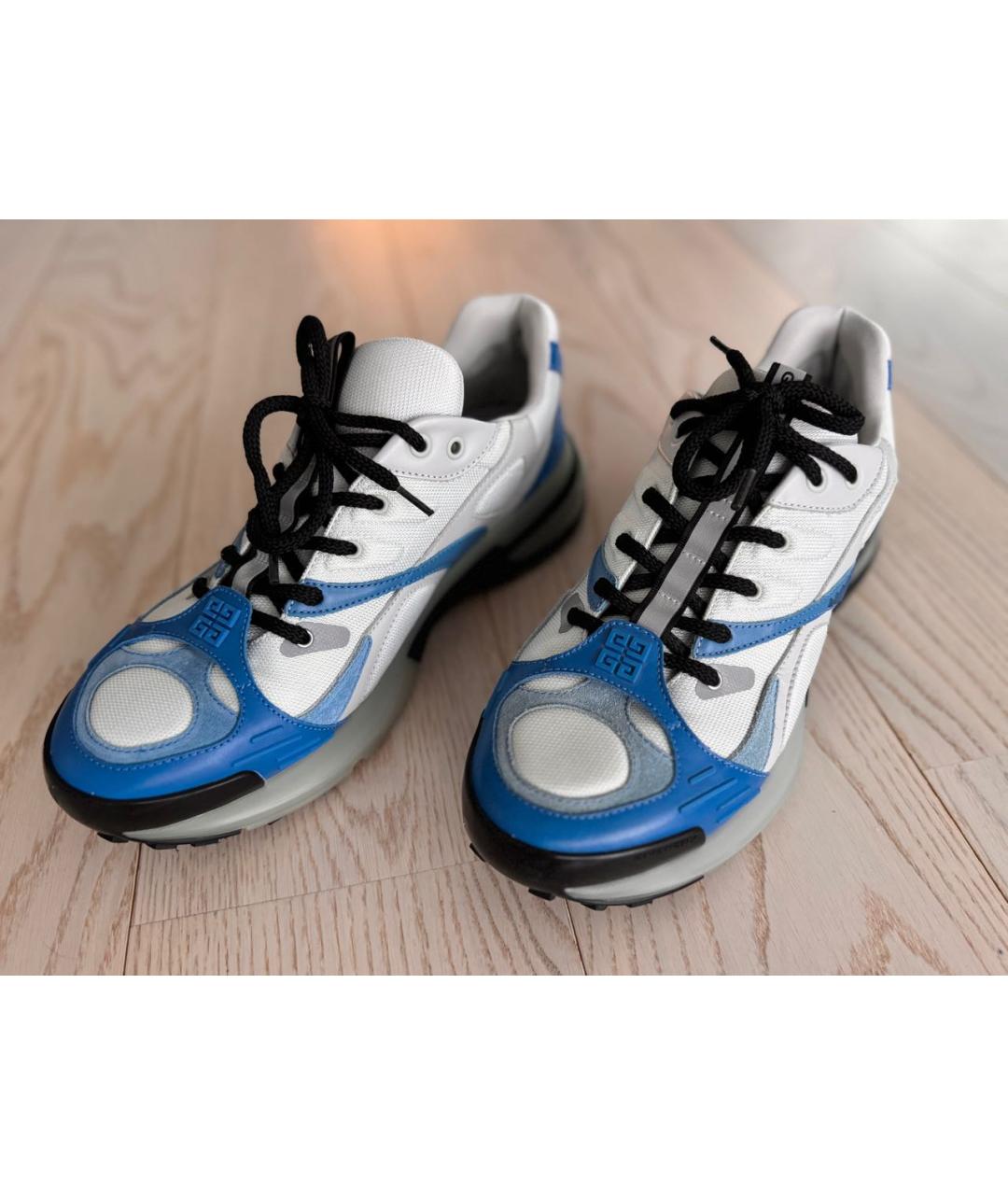 GIVENCHY Синие кожаные низкие кроссовки / кеды, фото 2