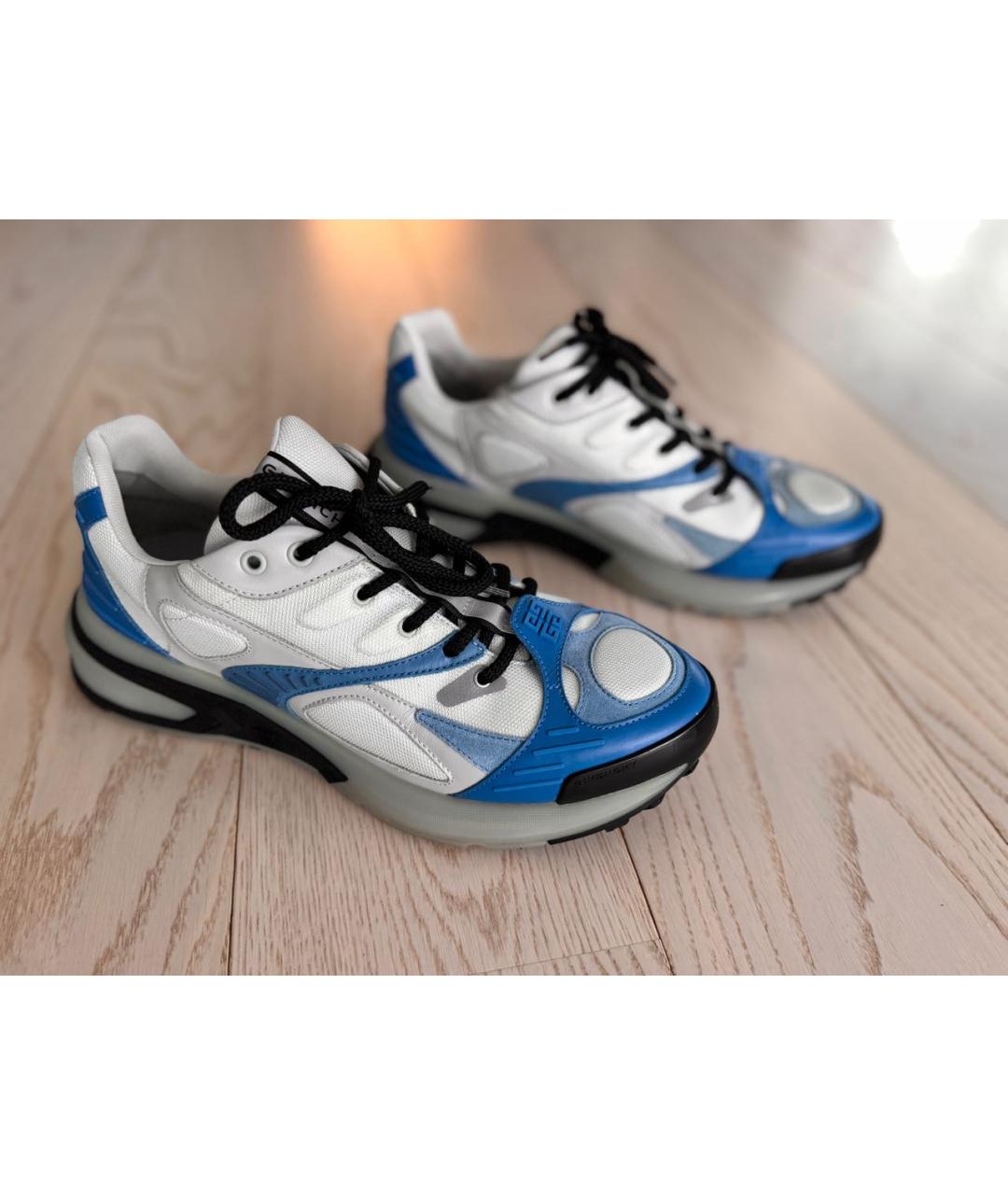 GIVENCHY Синие кожаные низкие кроссовки / кеды, фото 3