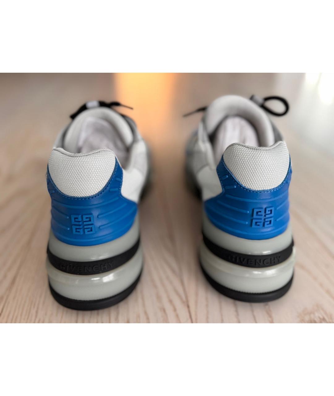 GIVENCHY Синие кожаные низкие кроссовки / кеды, фото 5