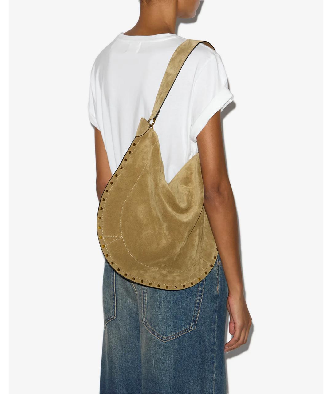 ISABEL MARANT Бежевая замшевая сумка через плечо, фото 4