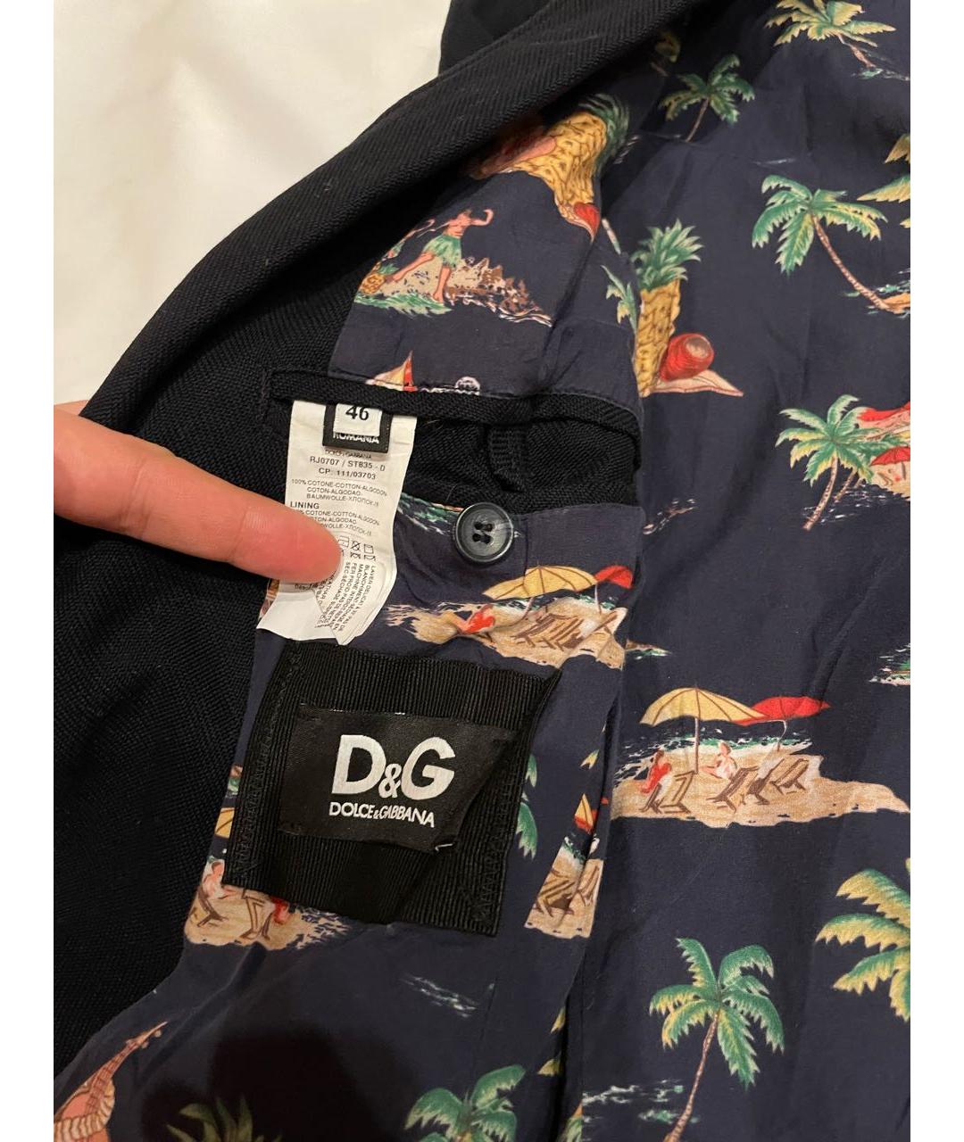 DOLCE&GABBANA Черный хлопковый жакет/пиджак, фото 3