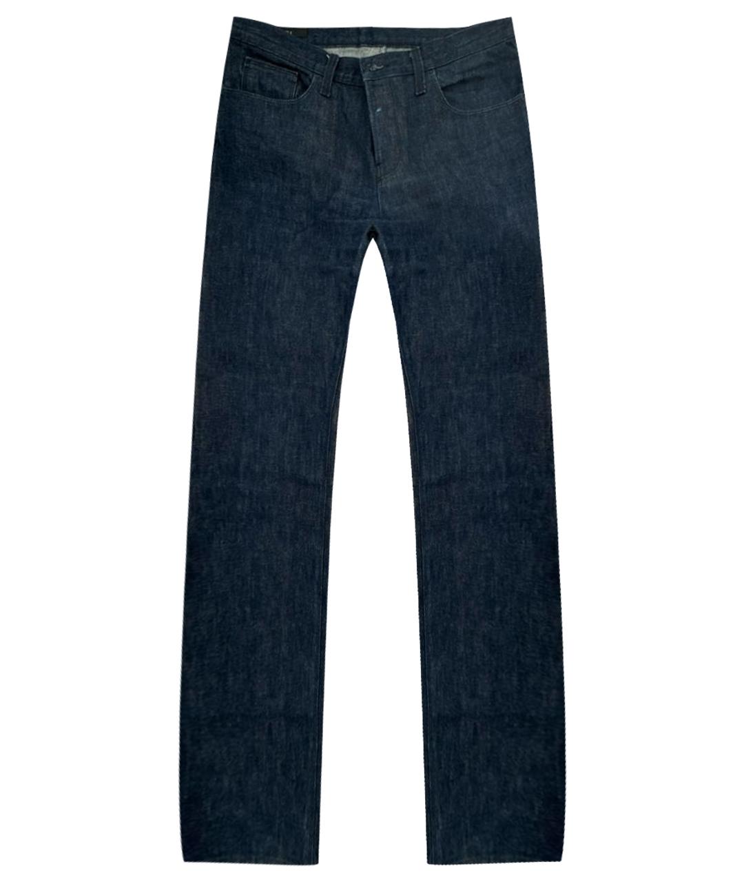 GUCCI Синие хлопковые прямые джинсы, фото 1