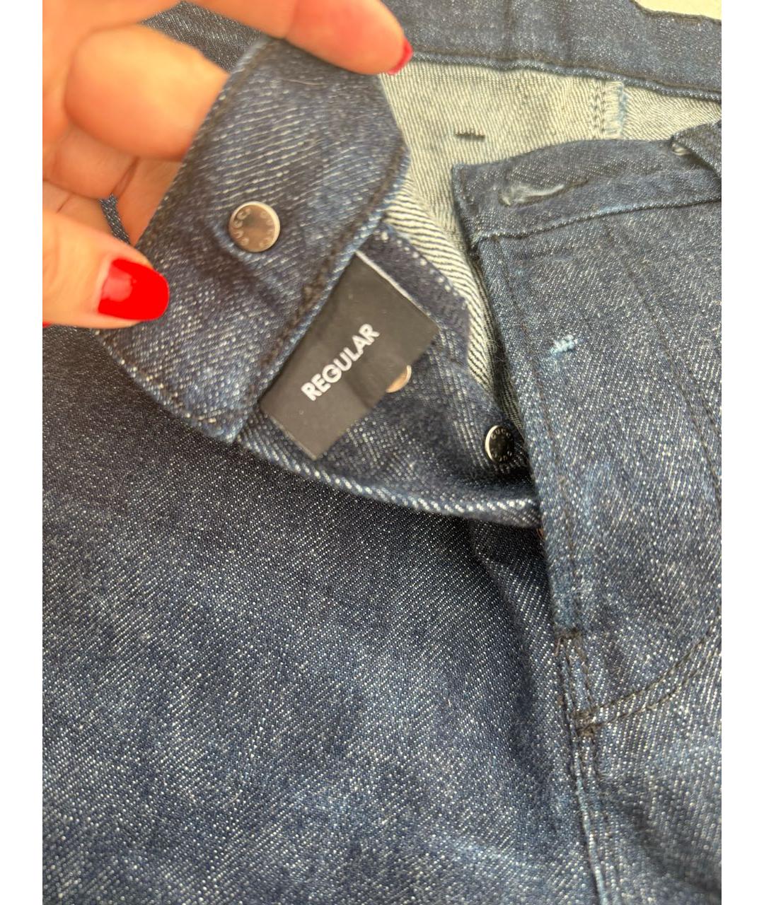 GUCCI Синие хлопковые прямые джинсы, фото 5