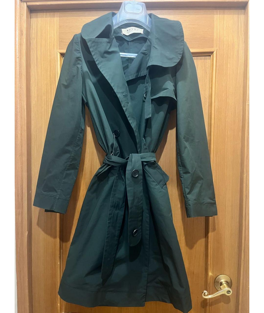 MARNI Зеленый полиэстеровый тренч/плащ, фото 6