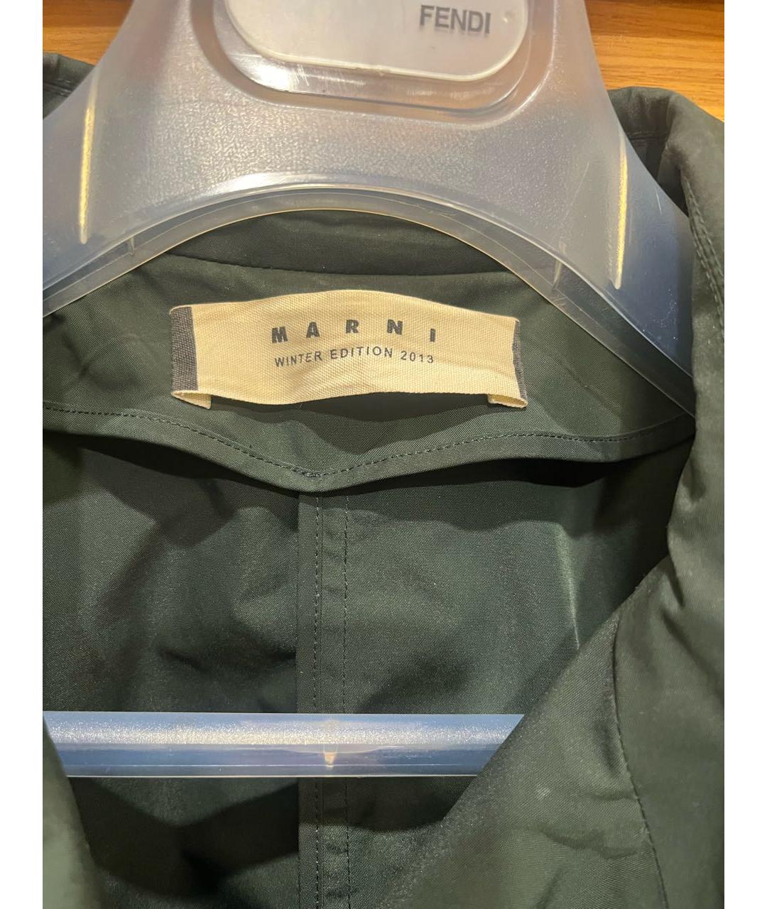 MARNI Зеленый полиэстеровый тренч/плащ, фото 3