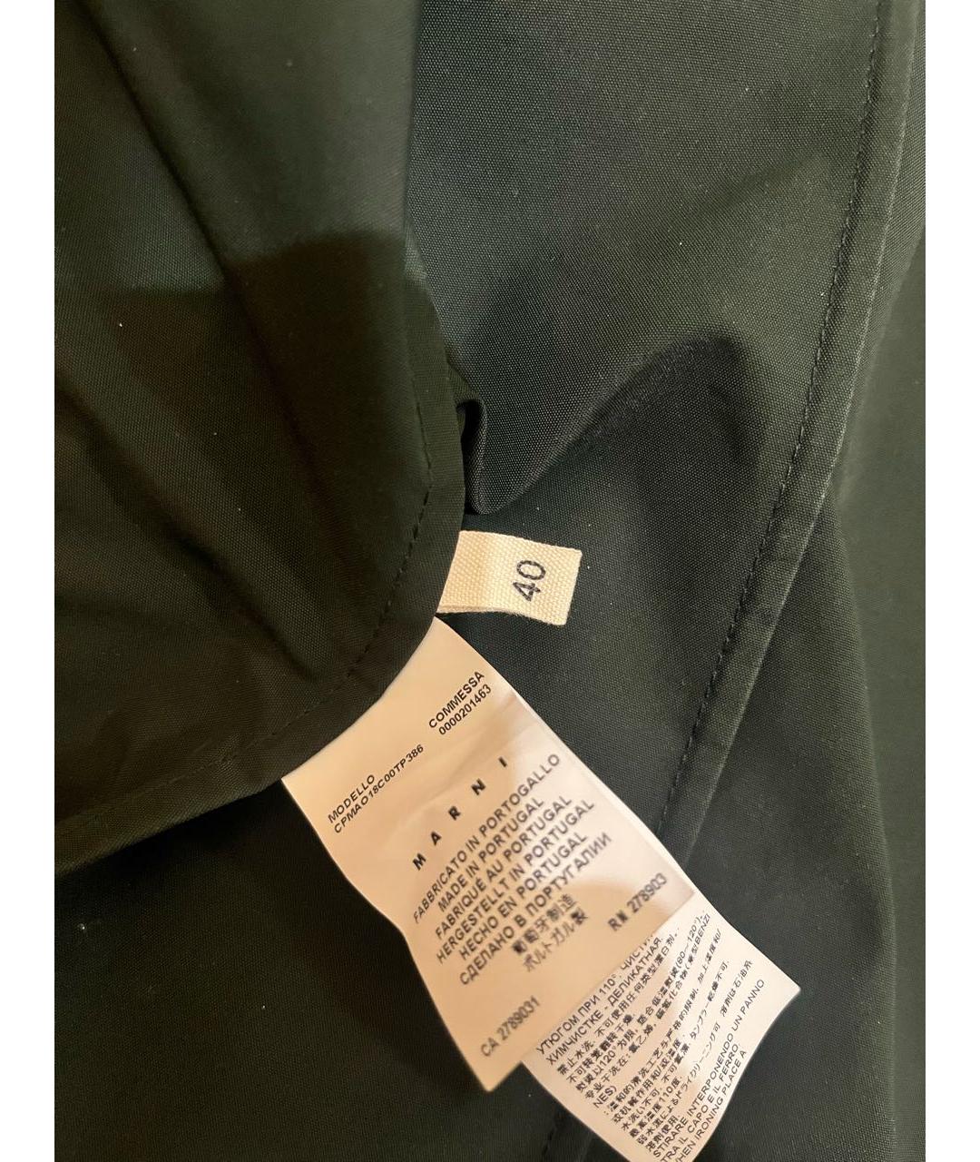 MARNI Зеленый полиэстеровый тренч/плащ, фото 4
