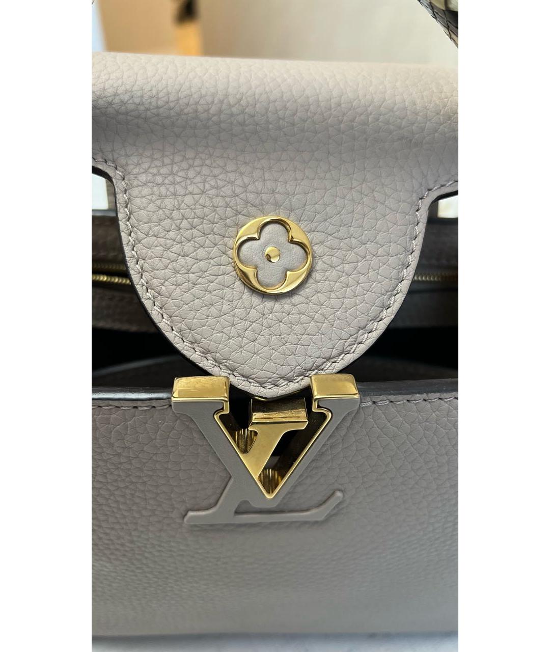 LOUIS VUITTON Бежевая кожаная сумка с короткими ручками, фото 8