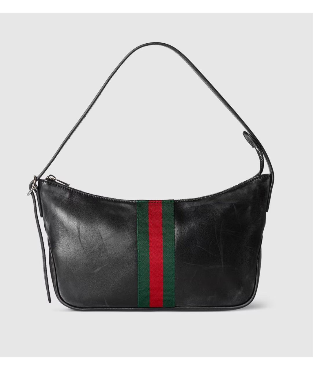 GUCCI Черная кожаная сумка с короткими ручками, фото 5