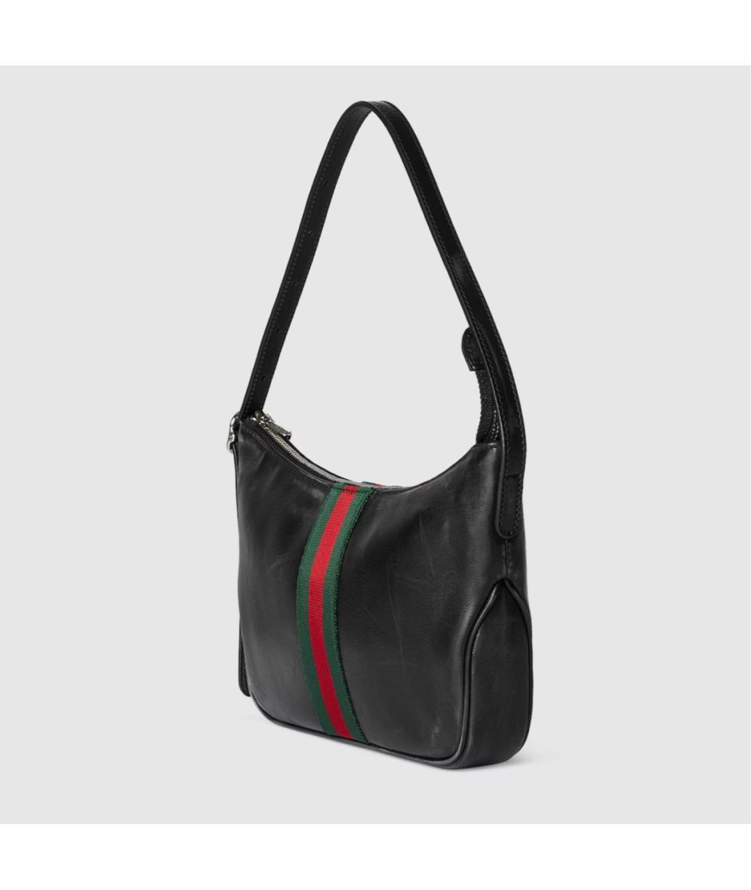 GUCCI Черная кожаная сумка с короткими ручками, фото 2