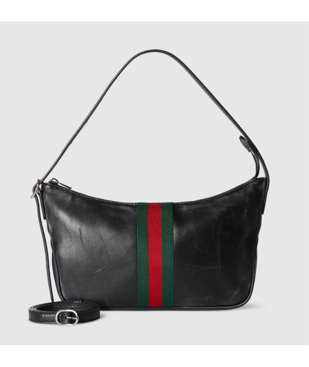 GUCCI Черная кожаная сумка с короткими ручками, фото 4