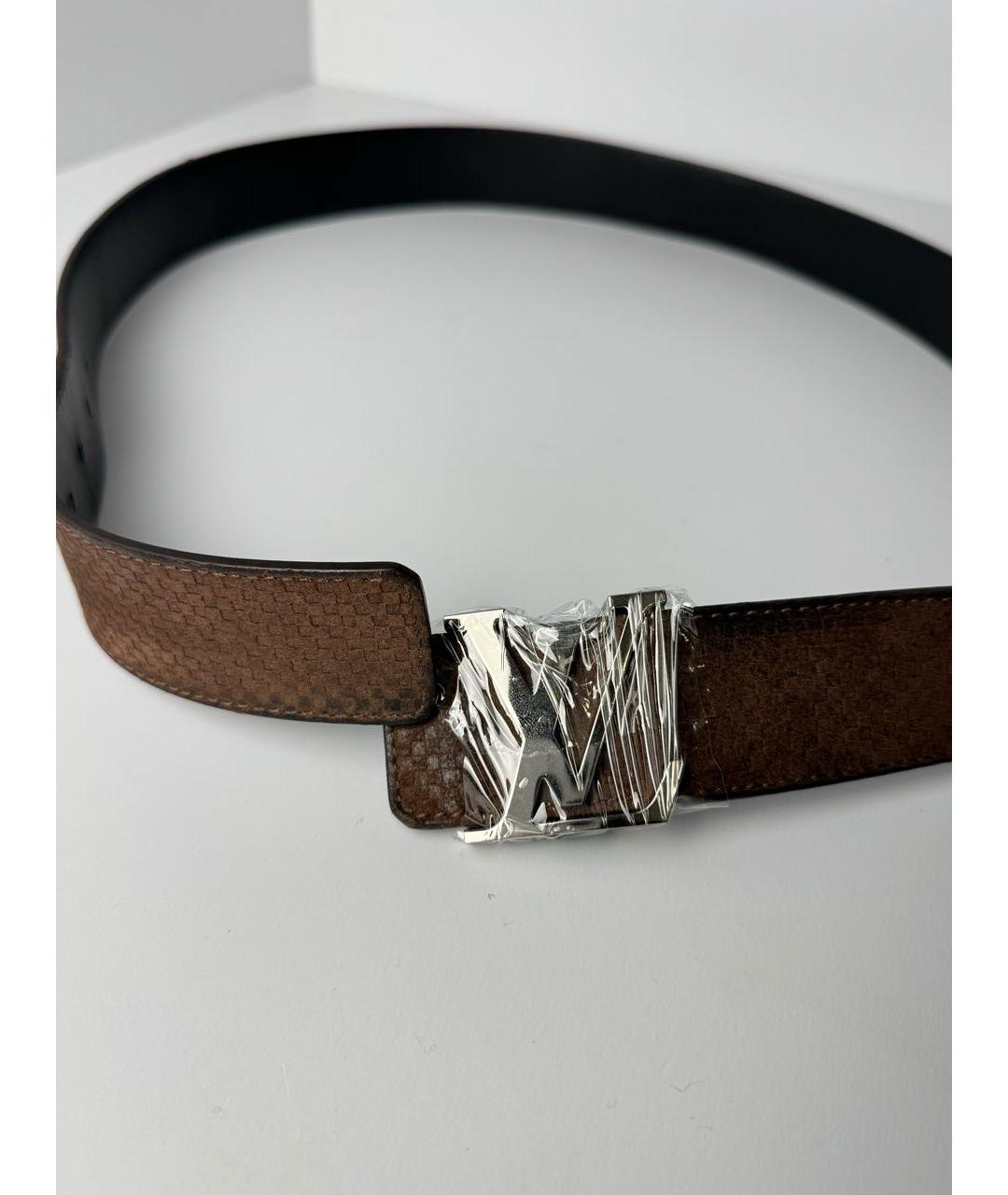 LOUIS VUITTON Коричневый замшевый ремень, фото 2