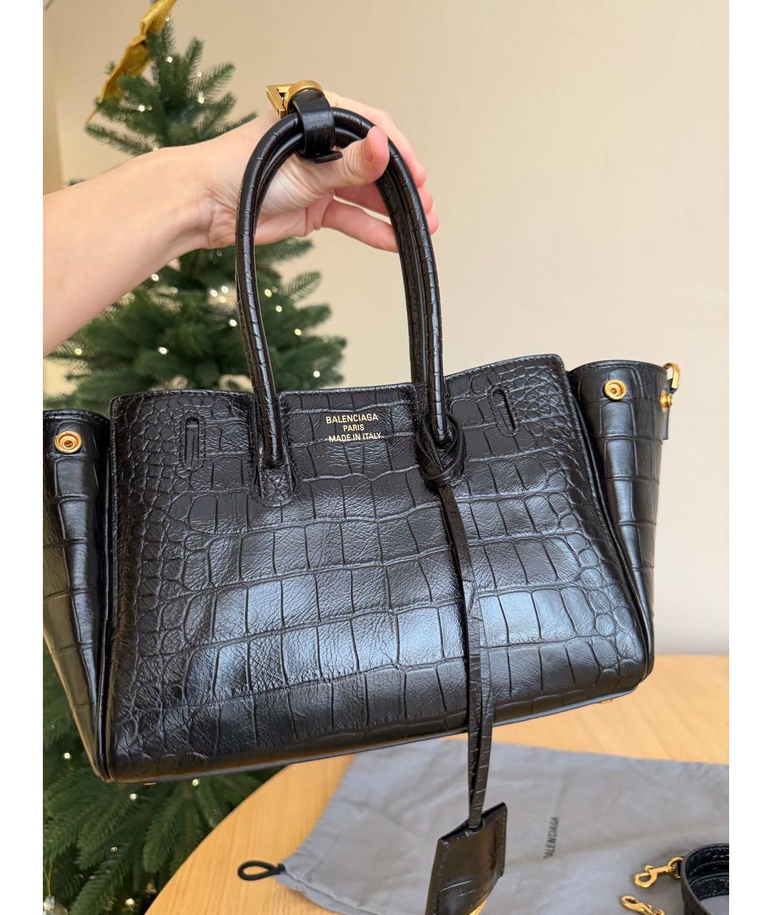 BALENCIAGA Черная кожаная сумка с короткими ручками, фото 4