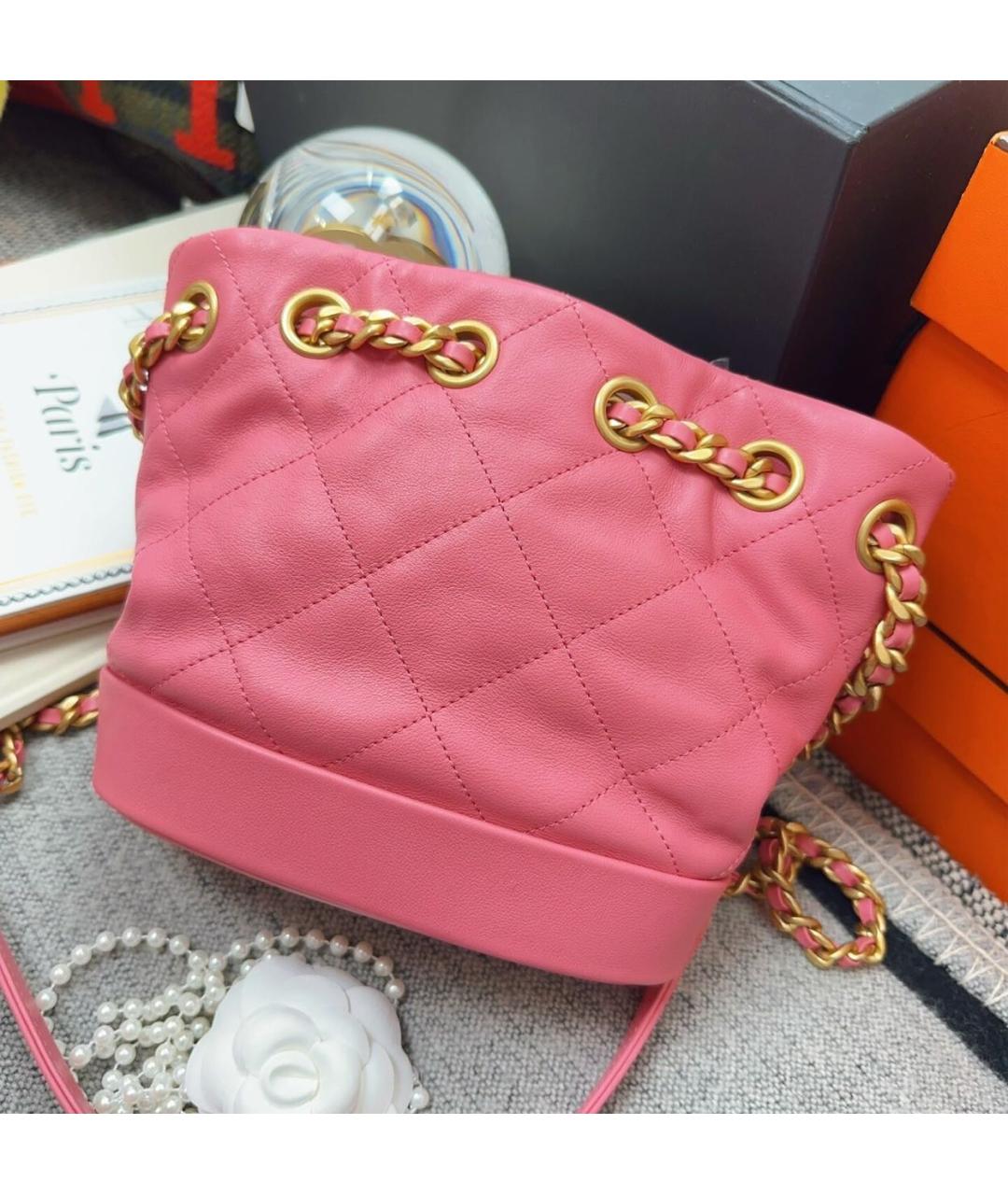 CHANEL Розовая кожаная сумка через плечо, фото 3