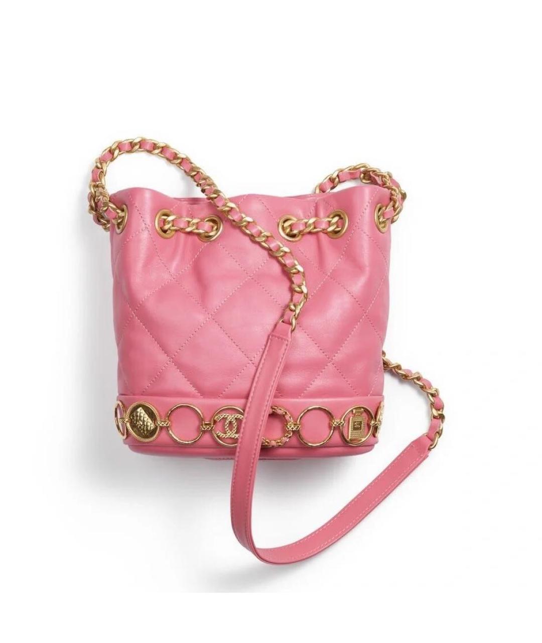 CHANEL Розовая кожаная сумка через плечо, фото 8