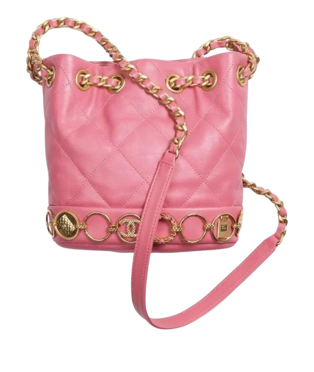 CHANEL Розовая кожаная сумка через плечо, фото 1