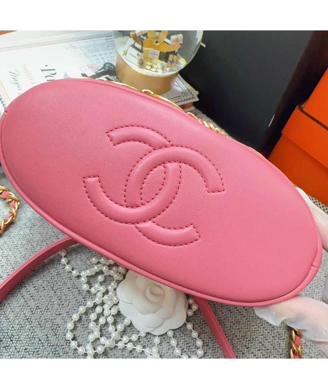 CHANEL Розовая кожаная сумка через плечо, фото 7