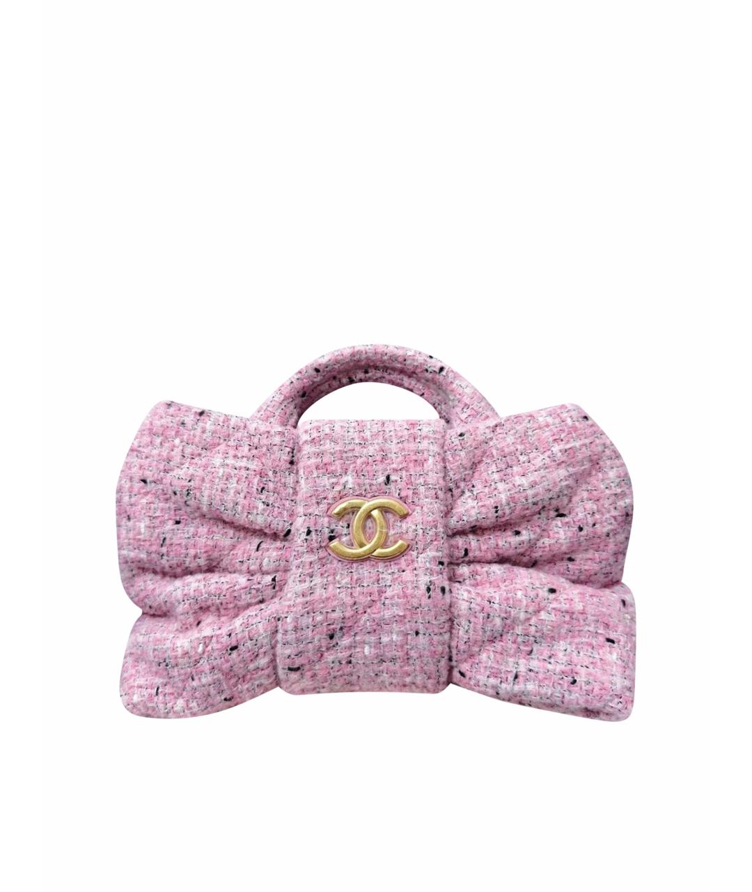 CHANEL Розовая твидовая сумка с короткими ручками, фото 1