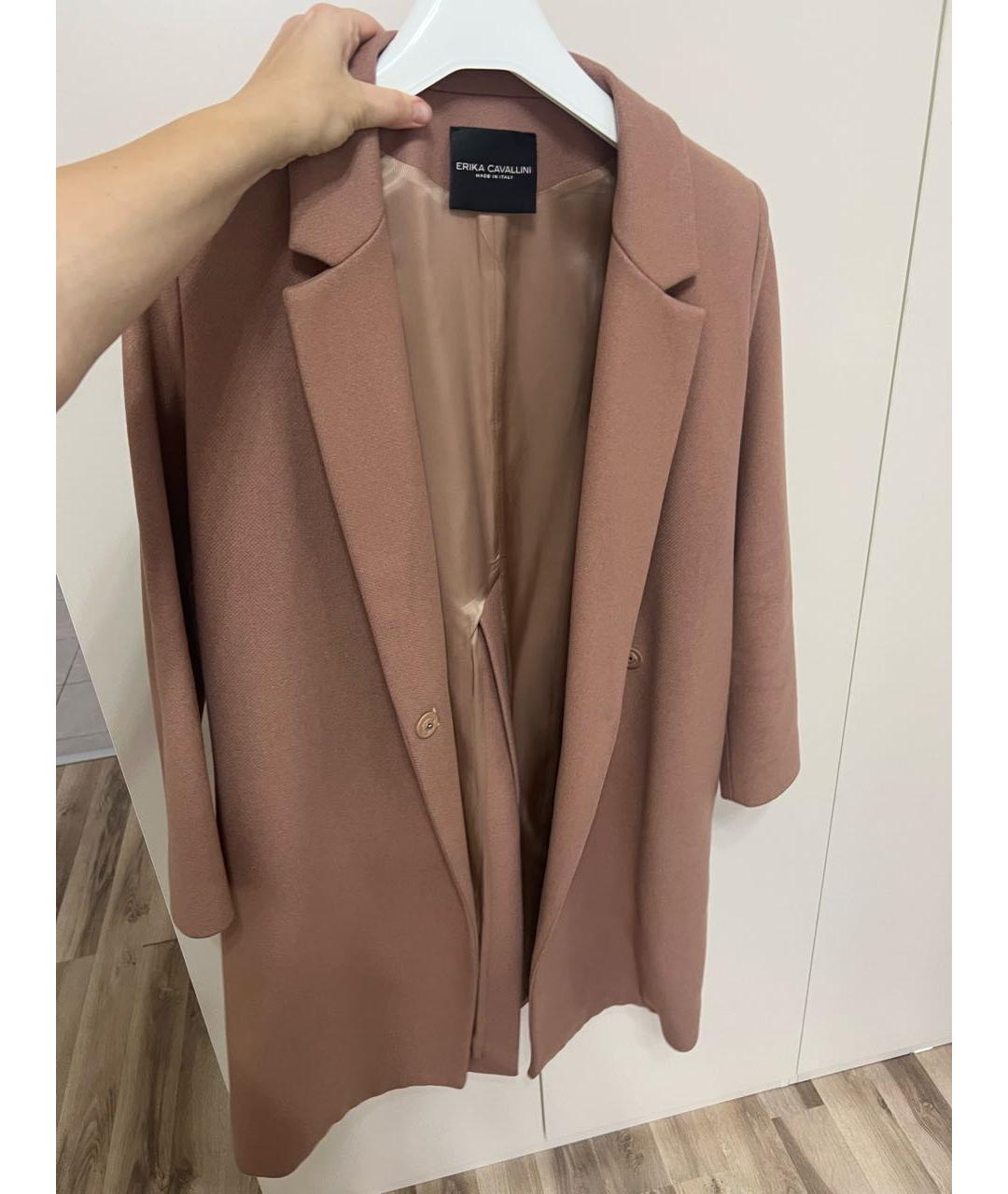 ERIKA CAVALLINI Бежевое шерстяное пальто, фото 4