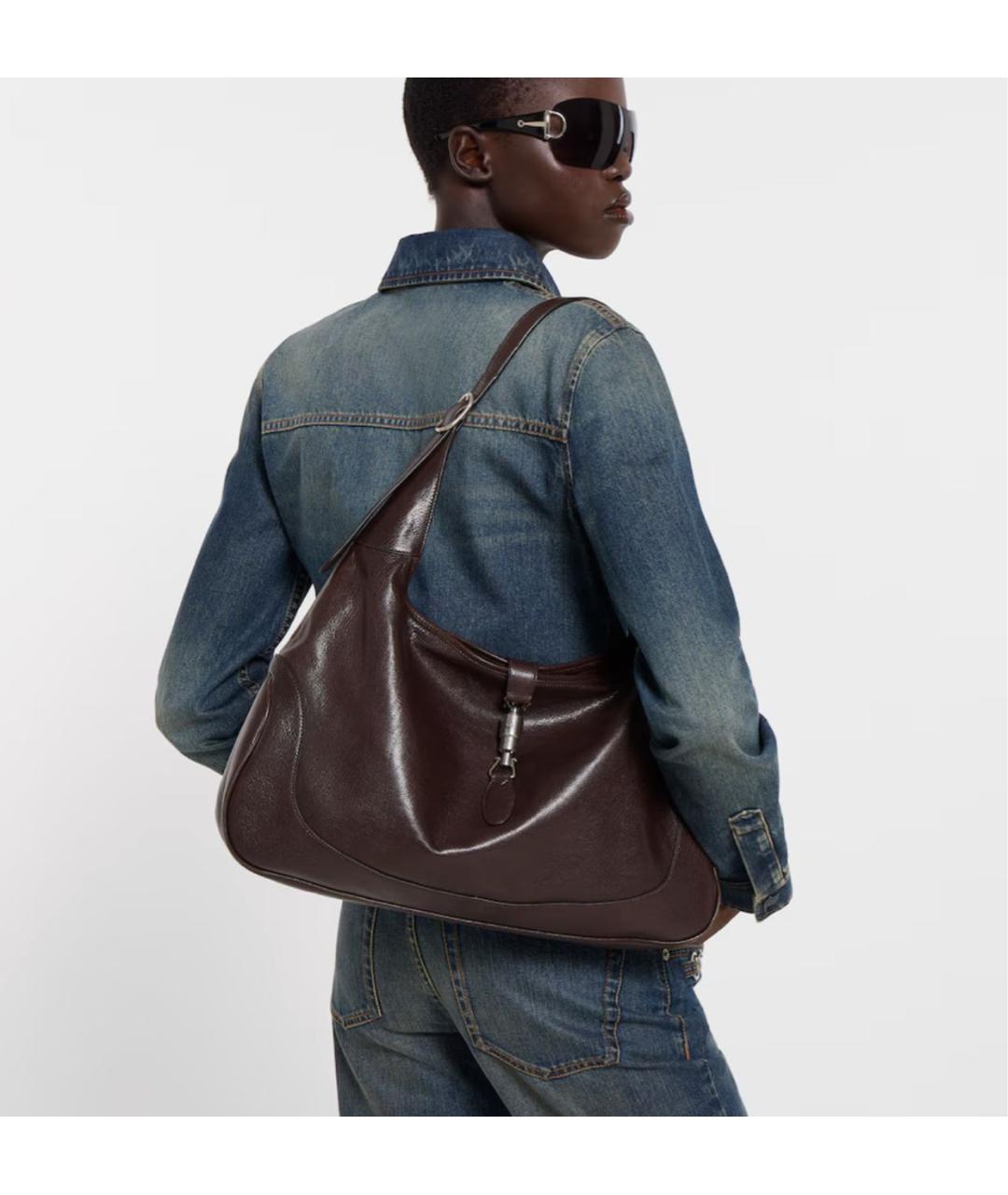 GUCCI Коричневая кожаная сумка тоут, фото 3