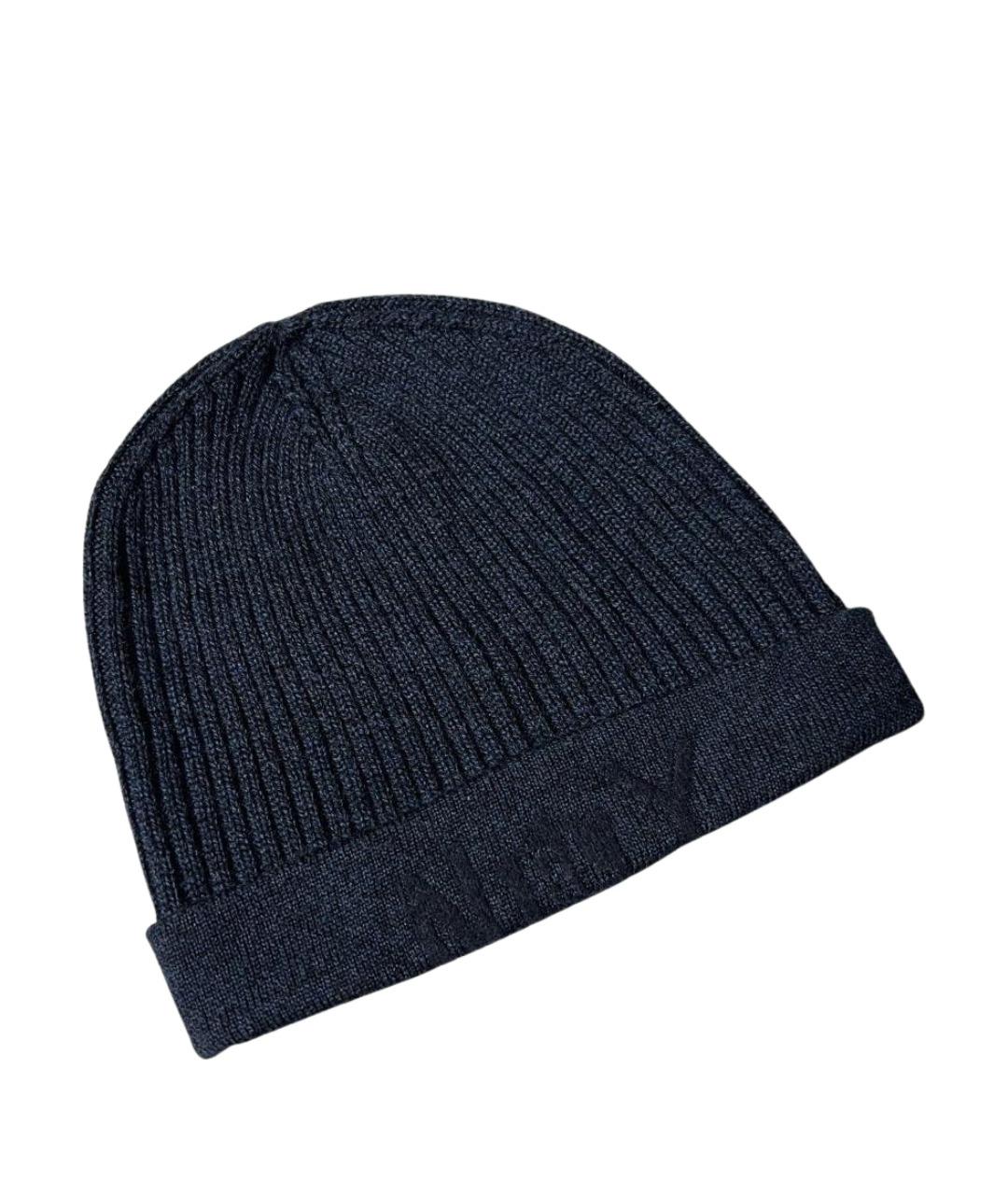 RALPH LAUREN Темно-синяя шерстяная шапка, фото 1