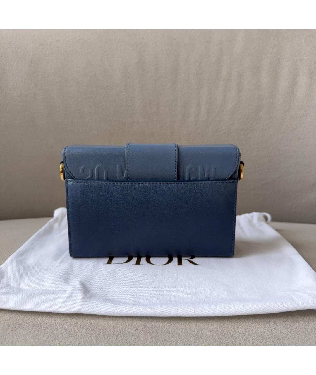 CHRISTIAN DIOR Голубая кожаная сумка через плечо, фото 5