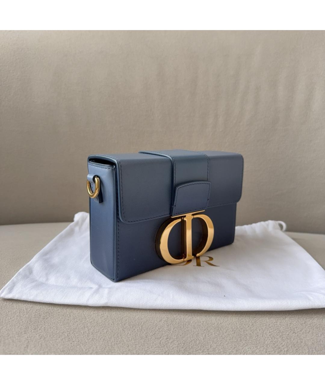 CHRISTIAN DIOR Голубая кожаная сумка через плечо, фото 3