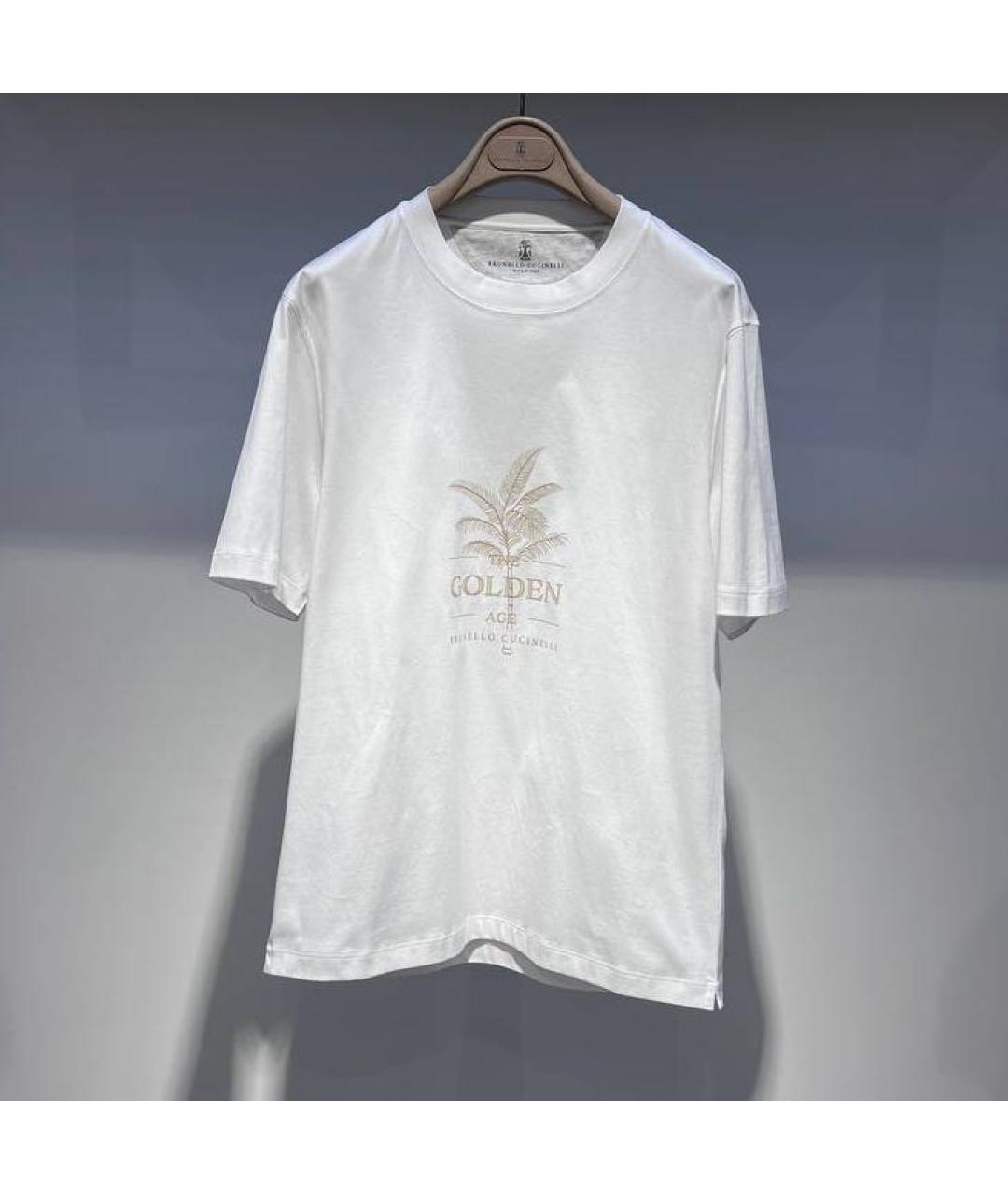 BRUNELLO CUCINELLI Белая хлопковая футболка, фото 4