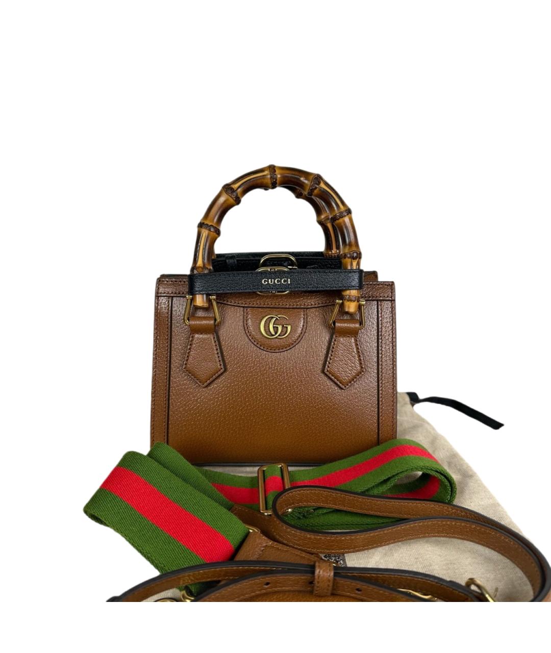 GUCCI Коричневая кожаная сумка через плечо, фото 7