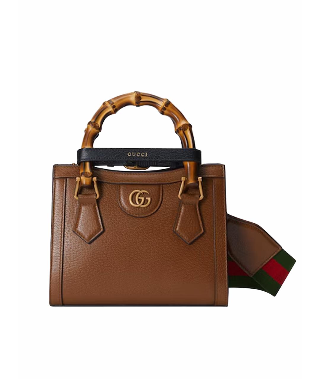 GUCCI Коричневая кожаная сумка через плечо, фото 1