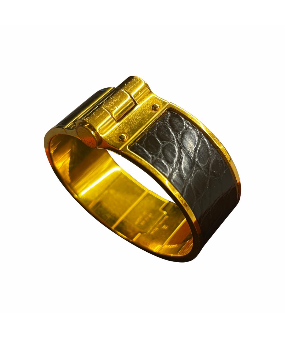 HERMES Золотой браслет из экзотической кожи, фото 1
