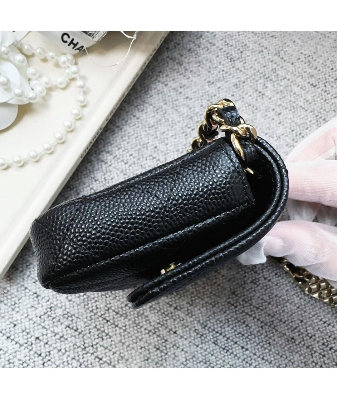 CHANEL Черная кожаная сумка через плечо, фото 6