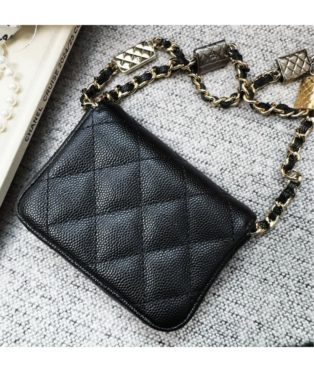 CHANEL Черная кожаная сумка через плечо, фото 8