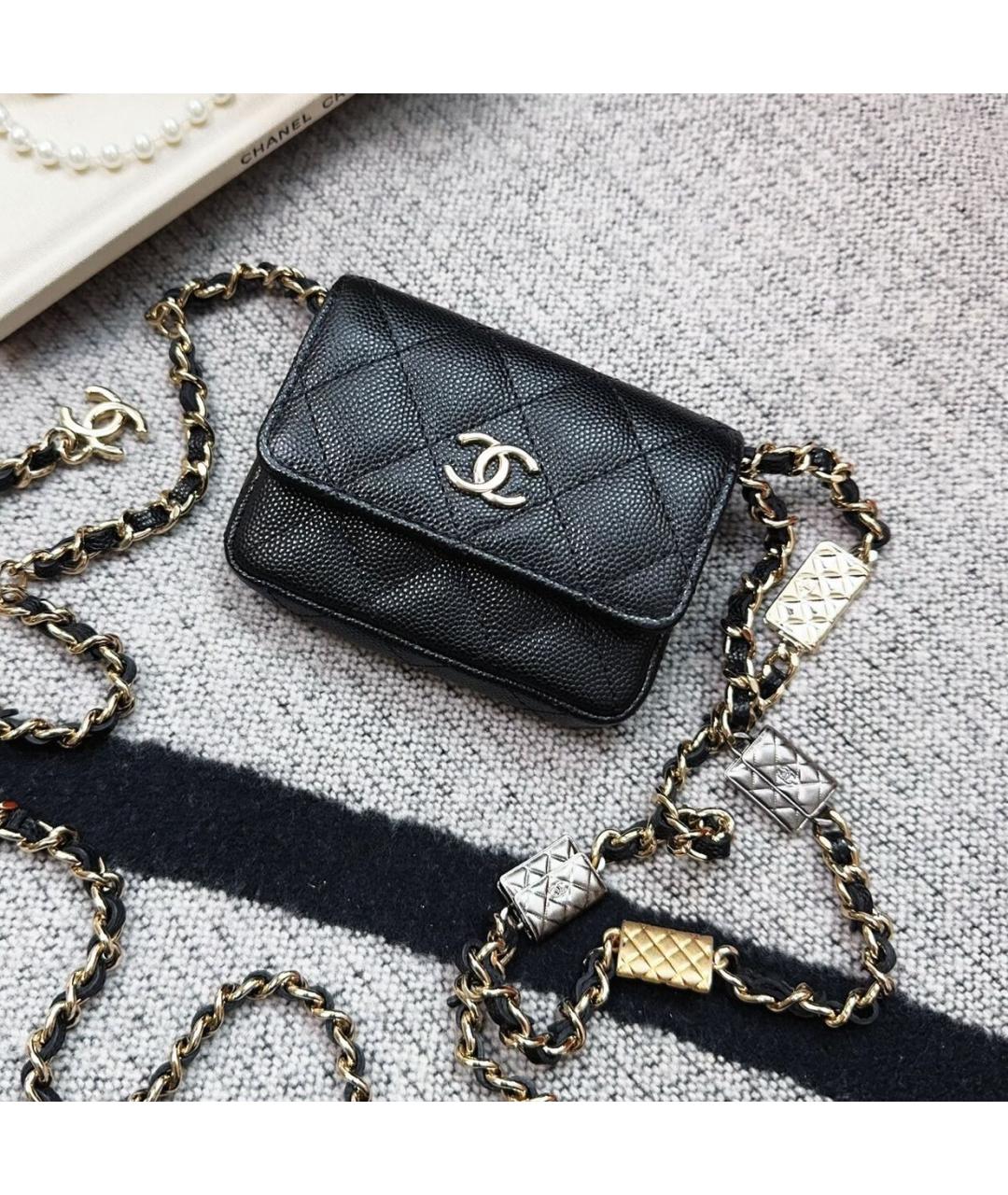 CHANEL Черная кожаная сумка через плечо, фото 2