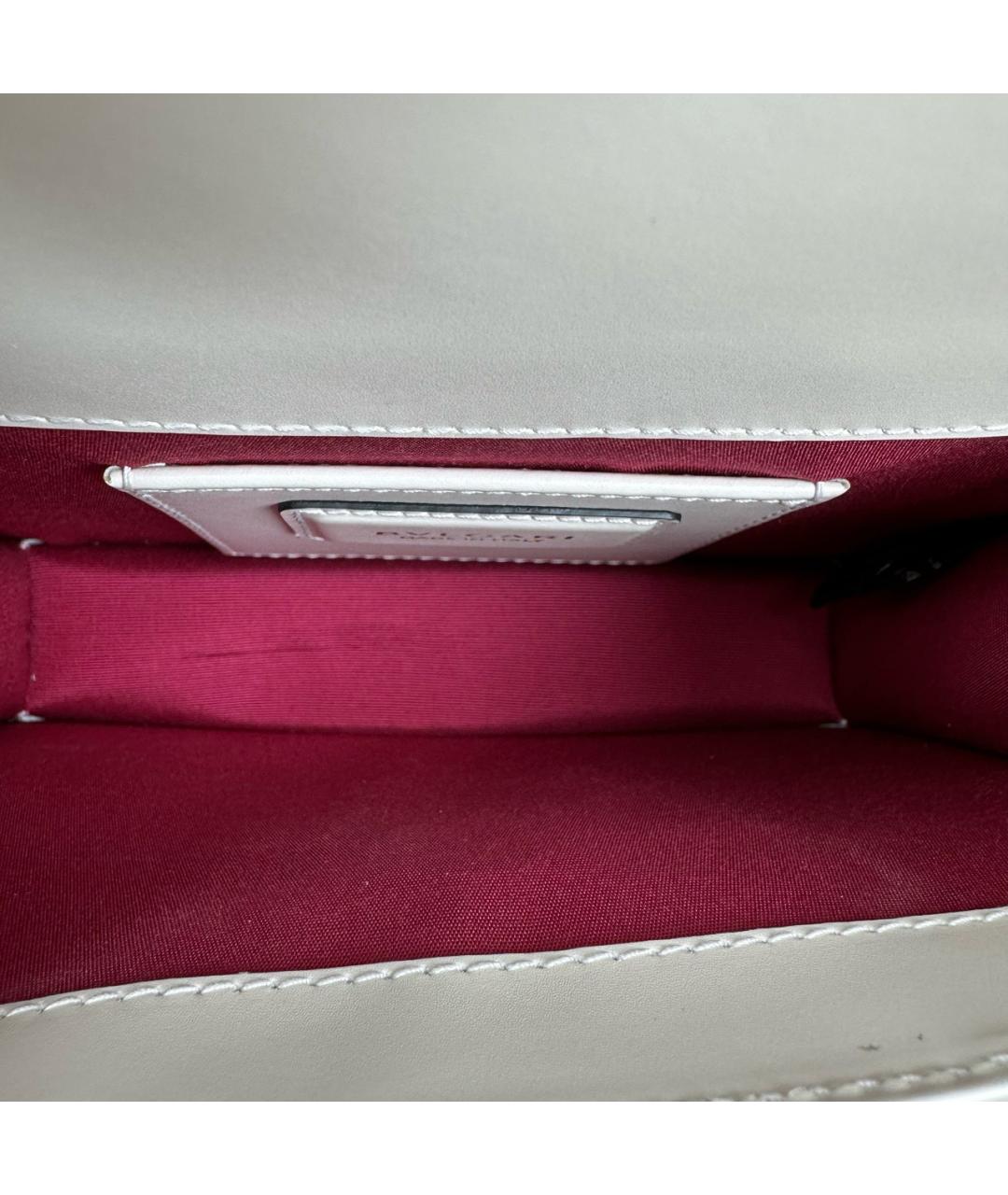 BVLGARI Белая кожаная сумка через плечо, фото 6