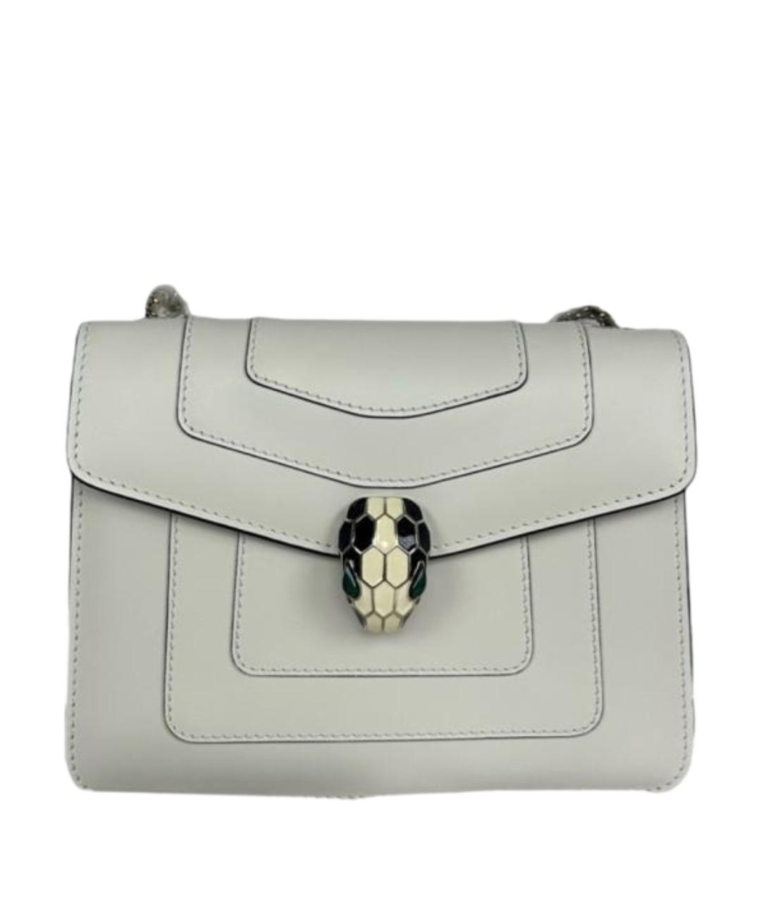 BVLGARI Белая кожаная сумка через плечо, фото 1