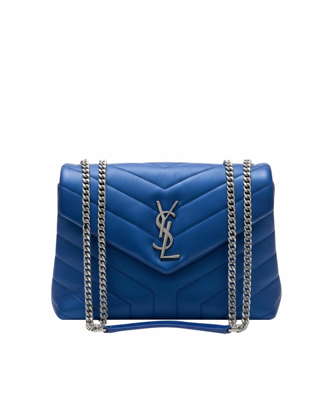 SAINT LAURENT Синяя кожаная сумка через плечо, фото 1