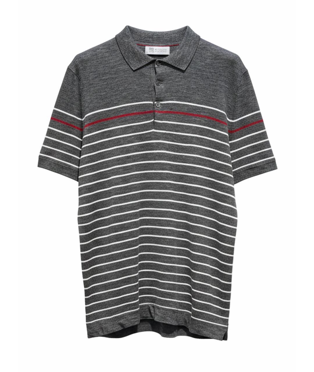 BRUNELLO CUCINELLI Серое поло с коротким рукавом, фото 1