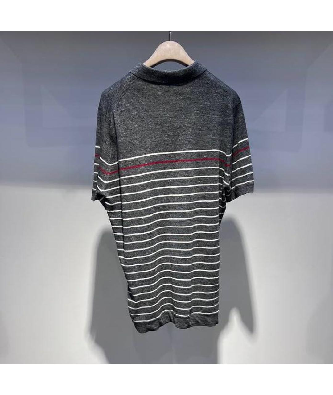 BRUNELLO CUCINELLI Серое поло с коротким рукавом, фото 2