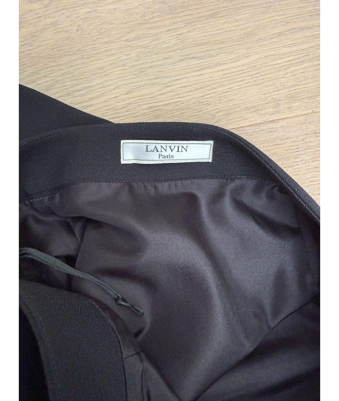 LANVIN Черная шерстяная юбка миди, фото 5