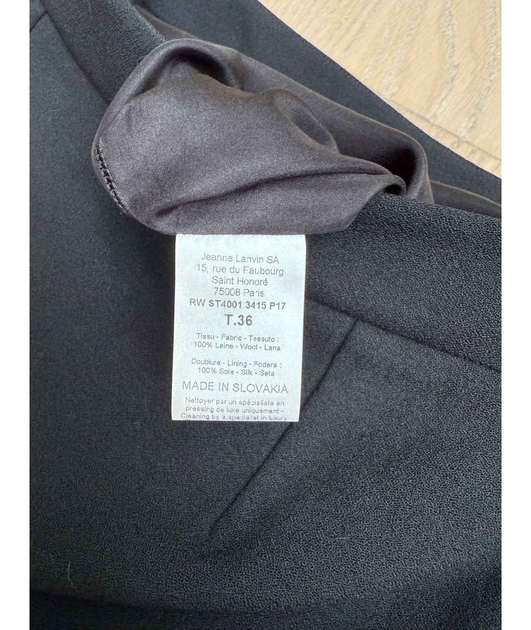 LANVIN Черная шерстяная юбка миди, фото 6