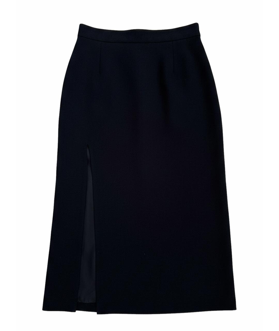 LANVIN Черная шерстяная юбка миди, фото 1