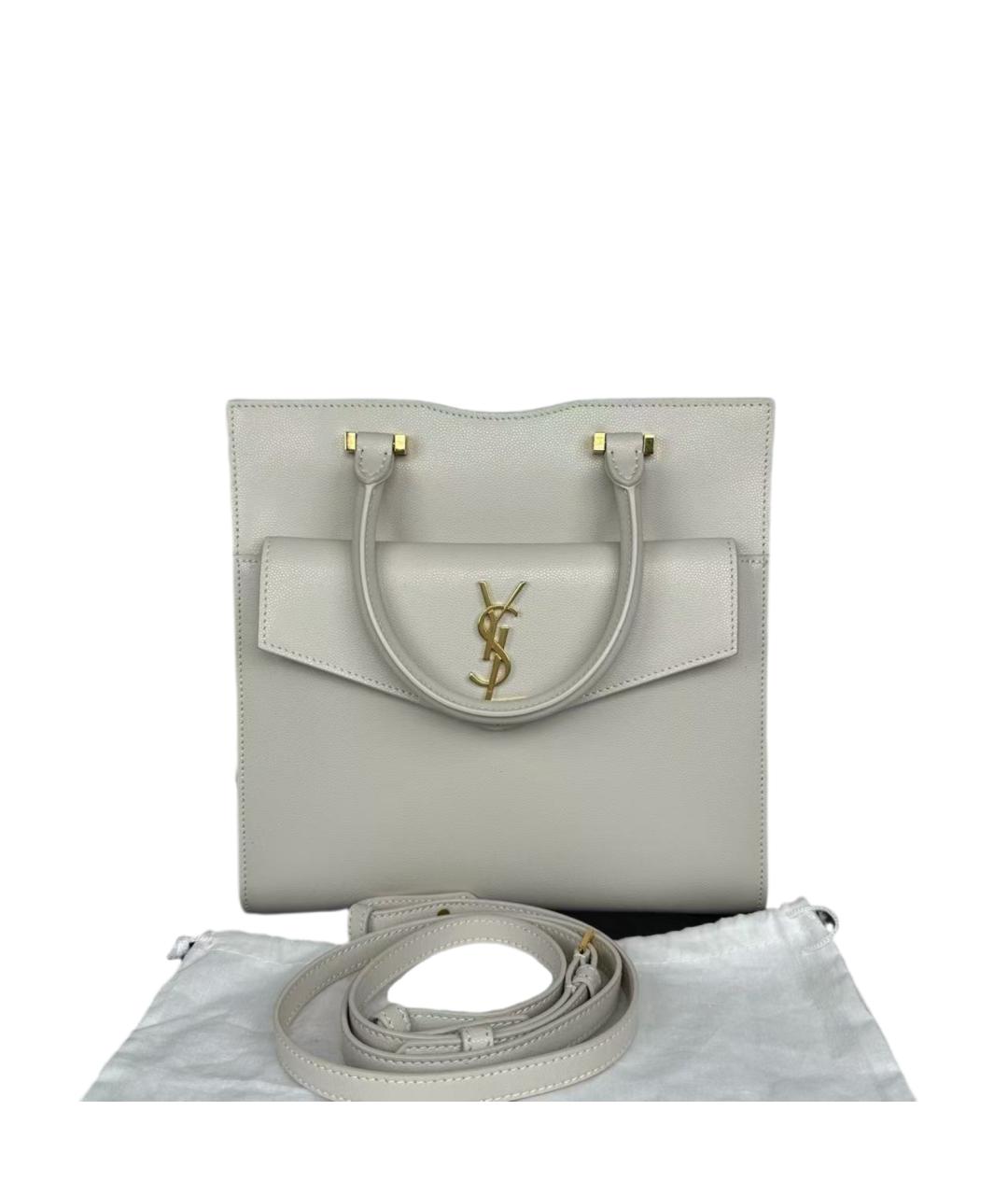 YVES SAINT LAURENT BEAUTY Белая кожаная сумка через плечо, фото 7