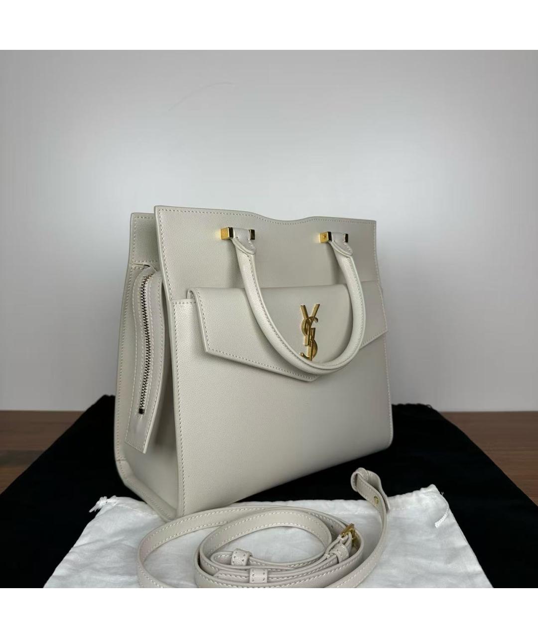 YVES SAINT LAURENT BEAUTY Белая кожаная сумка через плечо, фото 4