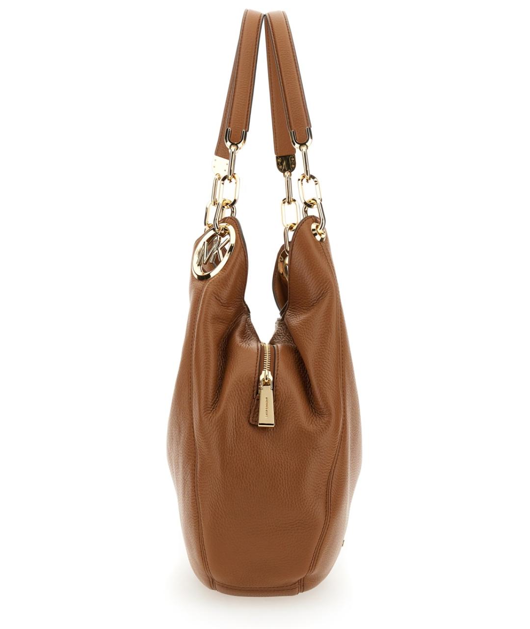 MICHAEL KORS Коричневая кожаная сумка через плечо, фото 3