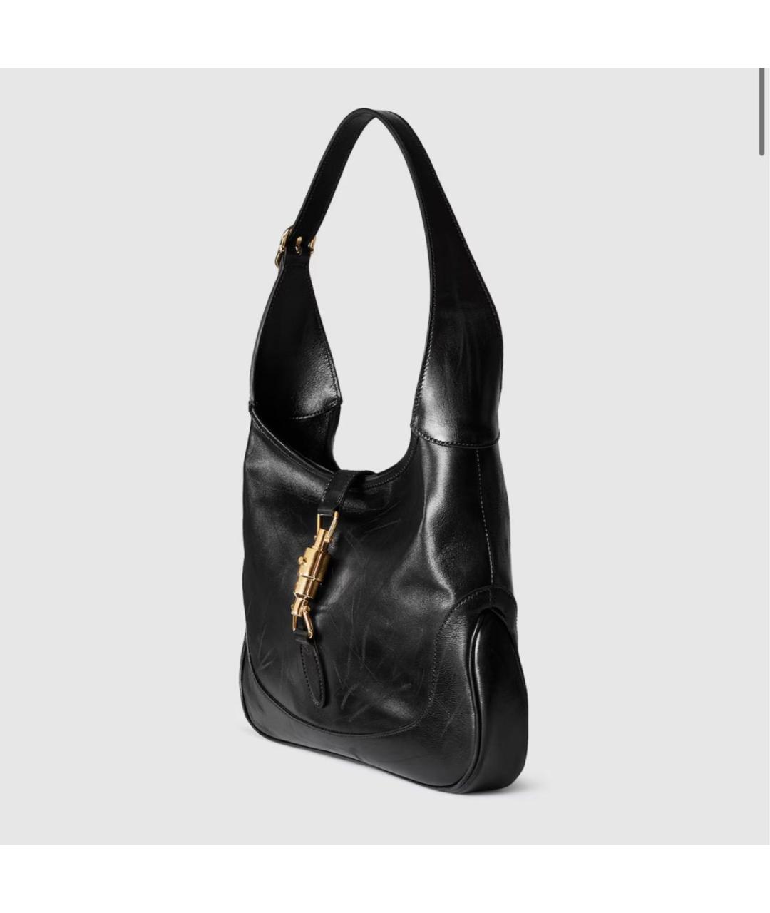 GUCCI Черная кожаная сумка тоут, фото 2