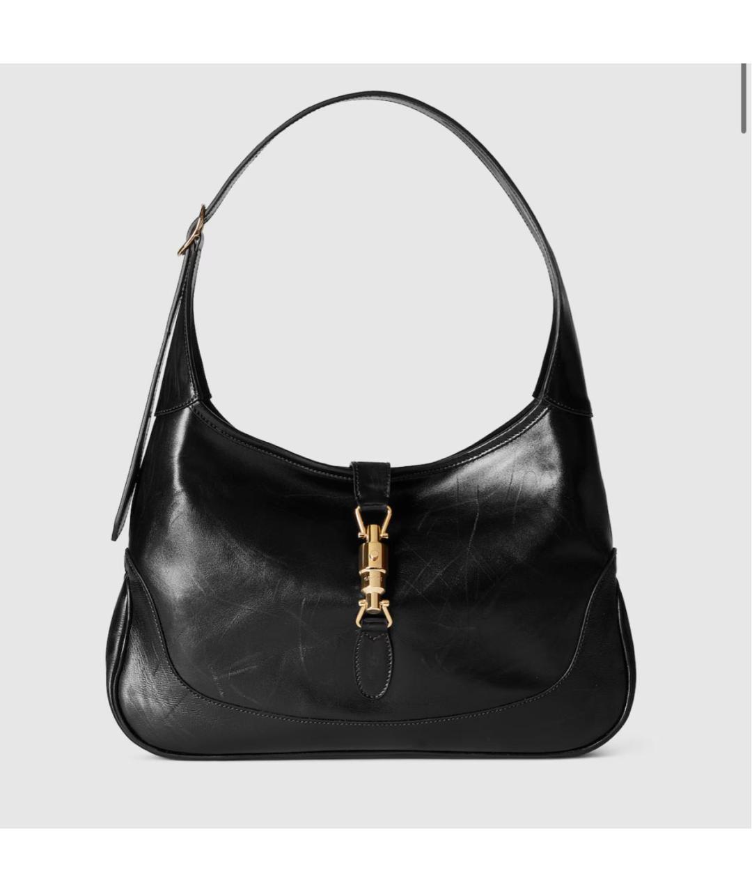 GUCCI Черная кожаная сумка тоут, фото 5