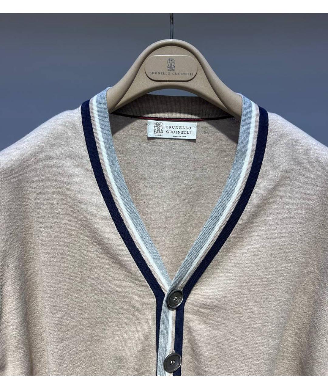 BRUNELLO CUCINELLI Бежевый хлопковый кардиган, фото 3
