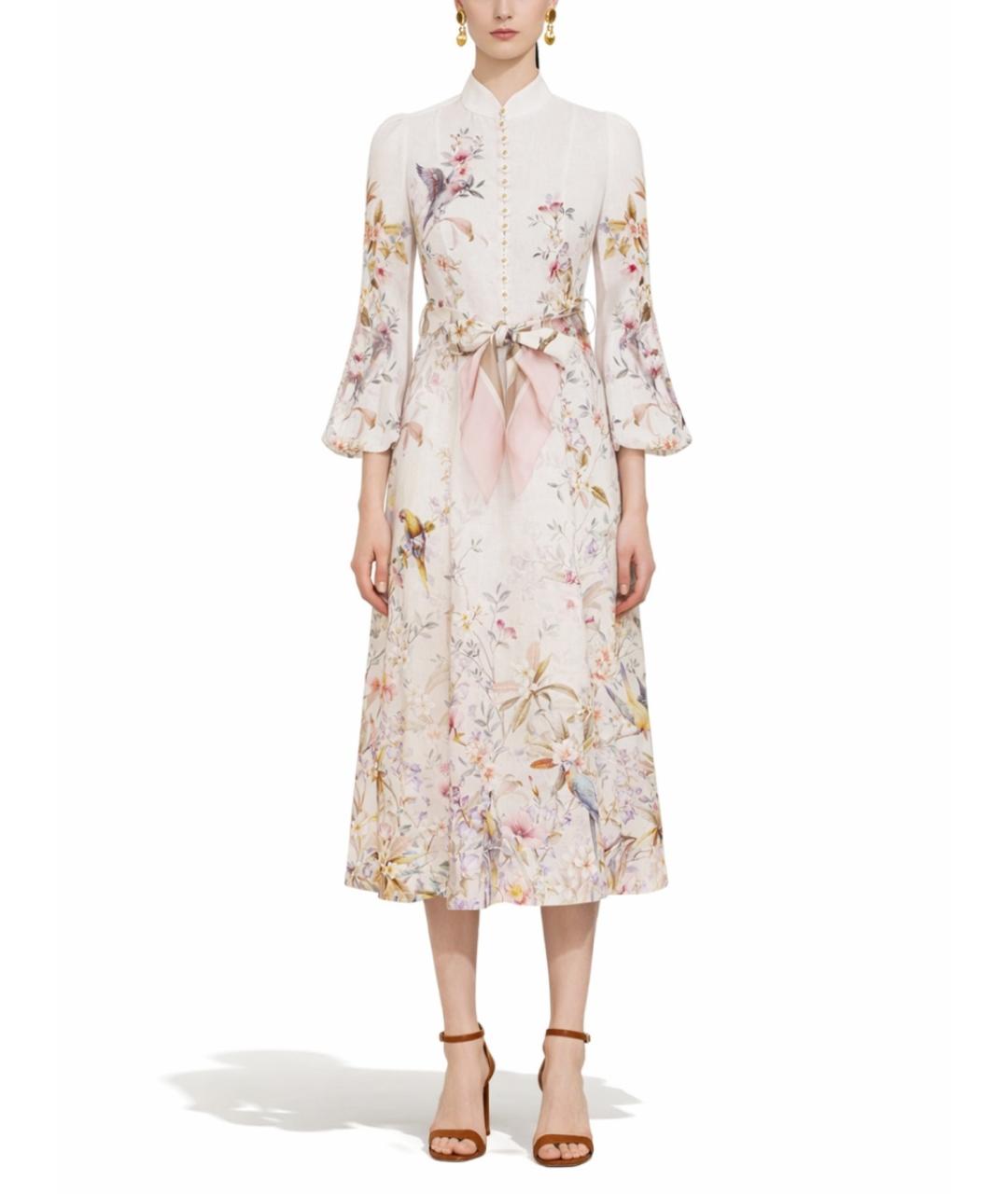 ZIMMERMANN Мульти льняное повседневное платье, фото 2